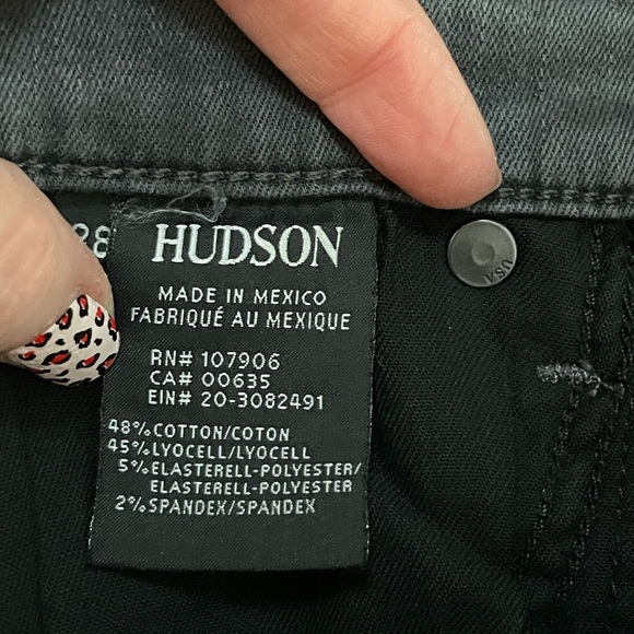 Hudson black Jeans Ankle Krista Super Skinny spandex size 28 size 6 distressed - Picture 14 of 16